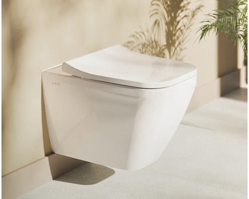 Комплект унитаза с инсталляцией Vitra Integra Square 9856B003-7207 с сиденьем Микролифт и клавишей смыва Хром глянцевый