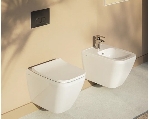 Комплект унитаза с инсталляцией Vitra Integra Square 9856B003-7207 с сиденьем Микролифт и клавишей смыва Хром глянцевый