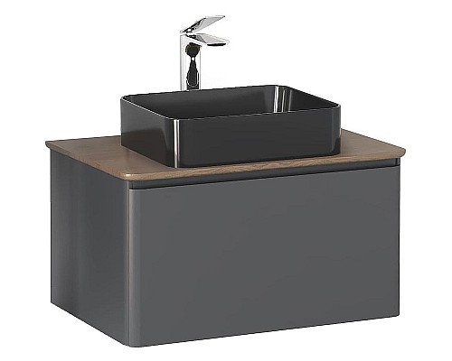Тумба под раковину Raval Morelle 80 Mrl.01.80/P/A-T/RL подвесная Антрацит Трюфель