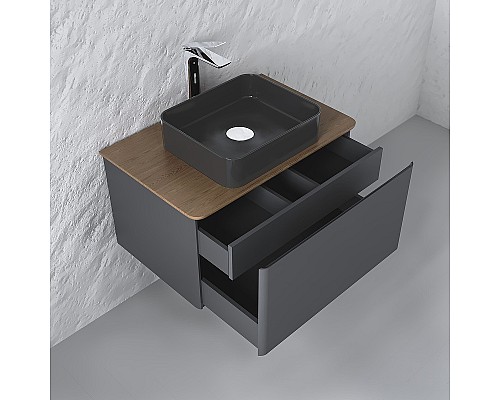 Тумба под раковину Raval Morelle 80 Mrl.01.80/P/A-T/RL подвесная Антрацит Трюфель