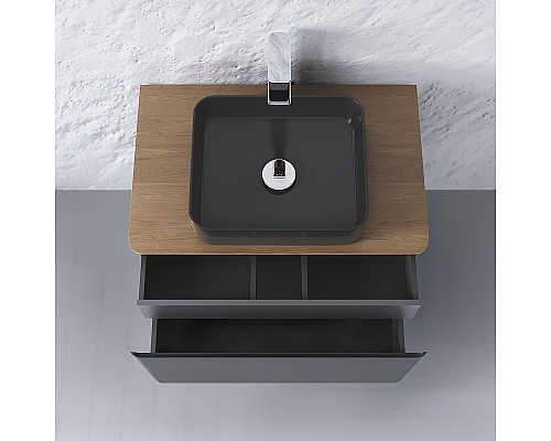 Тумба под раковину Raval Morelle 80 Mrl.01.80/P/A-T/RL подвесная Антрацит Трюфель