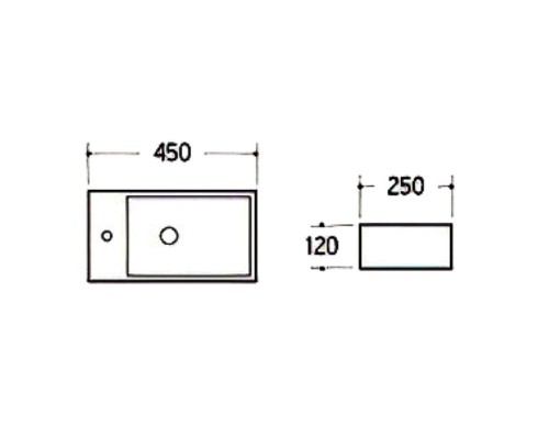 Раковина beWash 45 BK4525CT001 Белый глянец