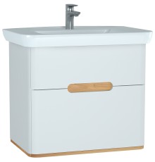 Тумба с раковиной Vitra Sento 80 60824 подвесная Белая матовая