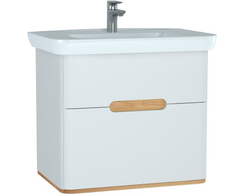 Тумба с раковиной Vitra Sento 80 60824 подвесная Белая матовая