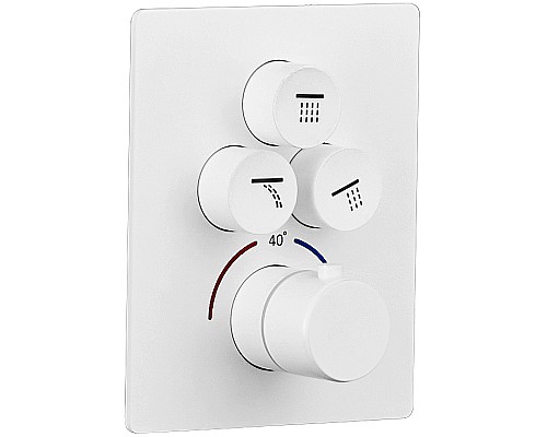 Душевая система beWash BV3ITSS222 с термостатом Белая матовая