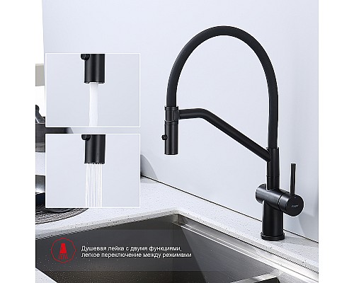 Смеситель для кухни Raglo R86.41.06 Черный матовый