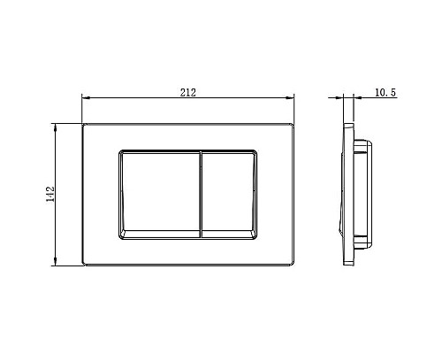 Клавиша смыва Aquatek Small TDI-0000007 Черная матовая