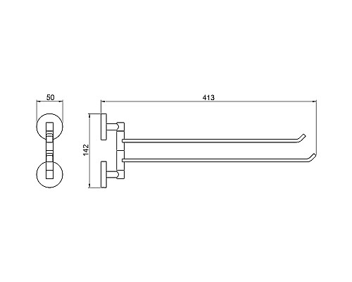 Полотенцедержатель Aquatek Бетта AQ4613CR двойной поворотный Хром