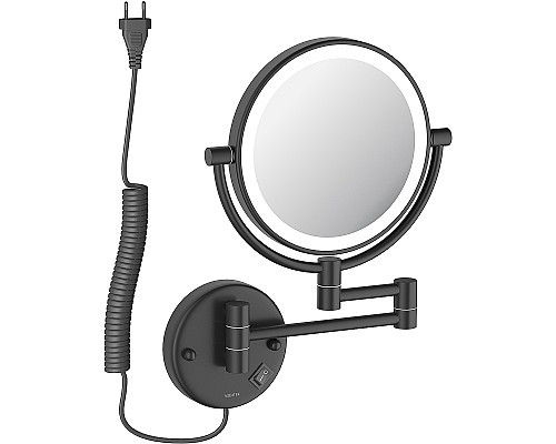 Косметическое зеркало Aquatek AQ4915MB с подсветкой Черное матовое