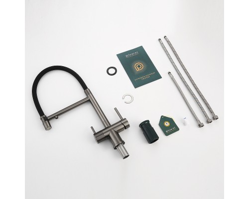 Смеситель для кухни Splenka S70.63.09 Графит матовый Черный