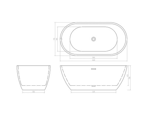 Акриловая ванна Ceruttispa d'ISEO 160x75 СT9903 без гидромассажа