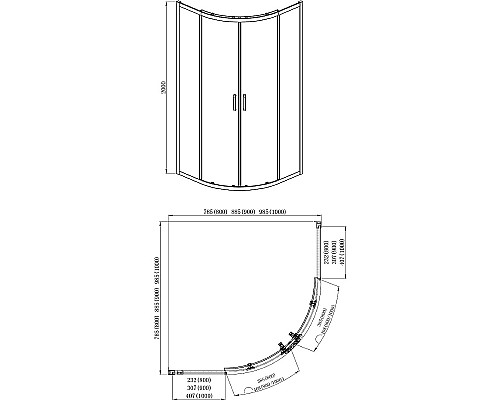 Душевой уголок Aquatek 100х100 AQ ARI RO 10020CH профиль Хром стекло прозрачное