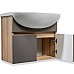 Тумба под раковину Runo Лада 50 00-00001367 подвесная Дуб серый Графит