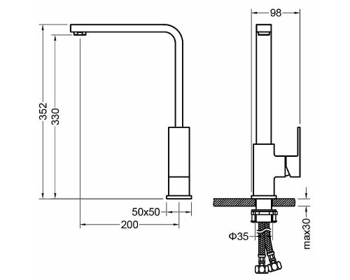Смеситель для кухни Aquatek Либра AQ1680MB Черный матовый