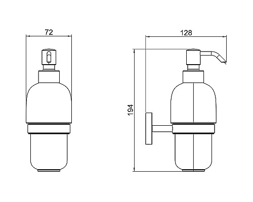 Дозатор для жидкого мыла Aquatek Бетта AQ4605MB Черный матовый