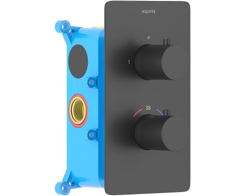 Смеситель для душа Aquatek Европа AQ1392MB с термостатом Черный матовый