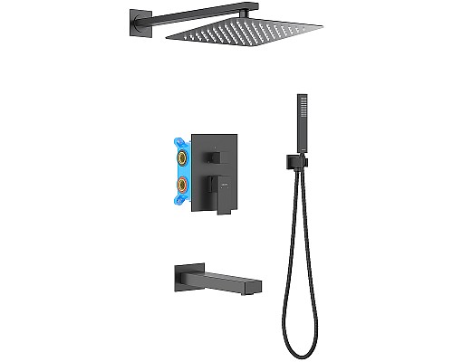Душевая система Aquatek Либра AQ1673MB Черная матовая