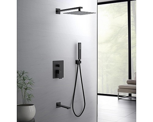 Душевая система Aquatek Либра AQ1673MB Черная матовая