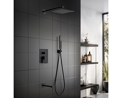 Душевая система Aquatek Либра AQ1673MB Черная матовая