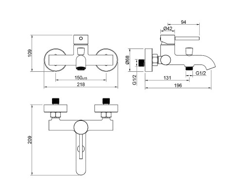Комплект смесителей Aquatek Европа AQ1330MB Черный матовый