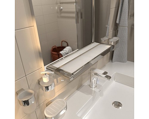 Стеклянная полка Altasan Лотос ЛТ70Х Хром