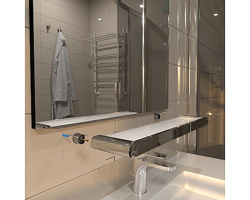 Стеклянная полка Altasan Лотос ЛТ70Х Хром