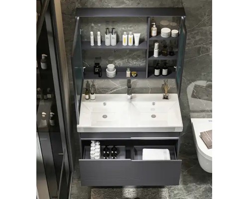 Комплект мебели для ванной Ceruttispa Oglio 70 10029 подвесной Темно-серый