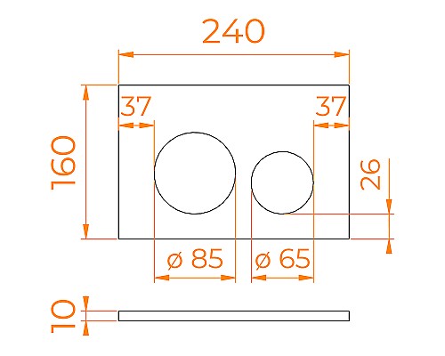 Клавиша смыва RGW SWH-07B 68420007-04 Черная
