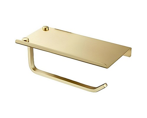 Держатель туалетной бумаги Haiba HB330-5 с полкой Золото матовое