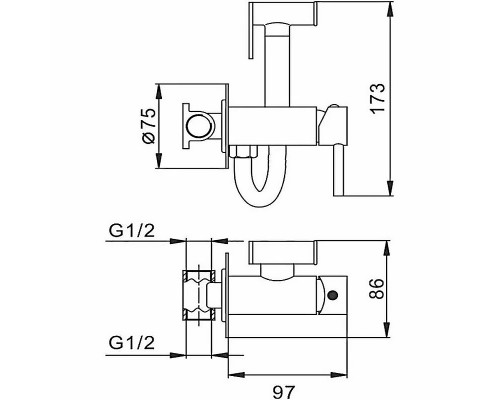 Гигиенический душ со смесителем CeramaLux KBS/003 Золото