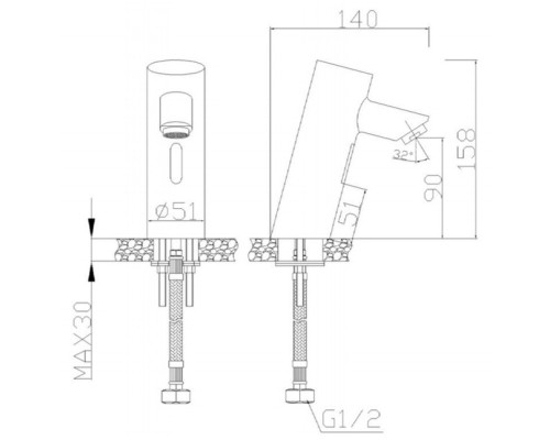Кран для одного типа воды Nofer 07261.N Черный