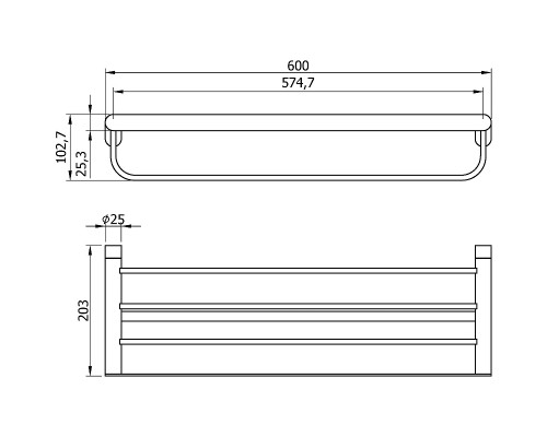 Полка для полотенец Nofer Verona 16843.B Хром