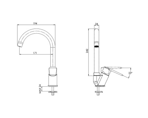 Смеситель для кухни Remer Vanity V42B Хром