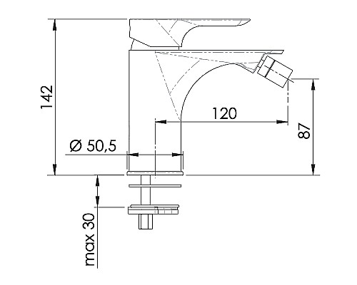 Смеситель для биде Remer Infinity I22 Хром