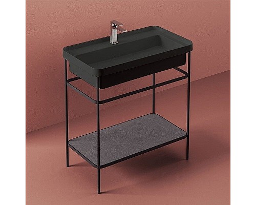 Консоль под раковину Artceram Fuori Scala 80 ACA057 17 Черная матовая