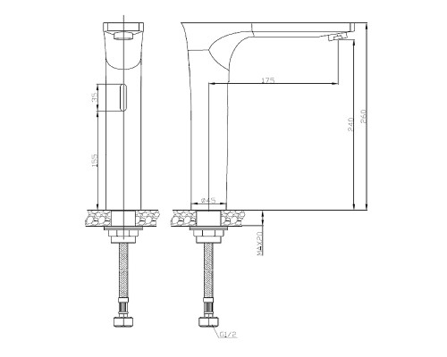 Кран для одного типа воды Nofer 07264.B Хром
