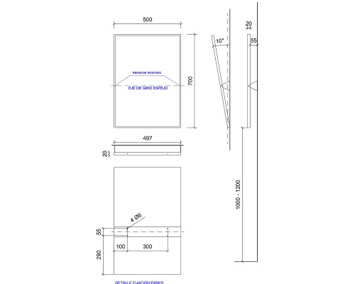 Зеркало Nofer 50 08023.B Хром