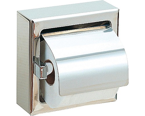 Держатель туалетной бумаги Nofer 05007.S с крышкой Сатин