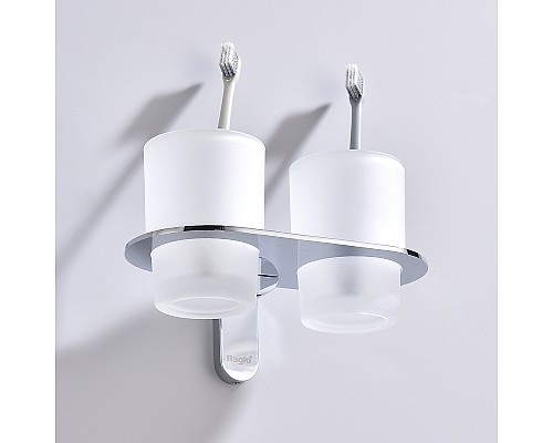 Стакан для зубных щеток Raglo R300.08 двойной Хром