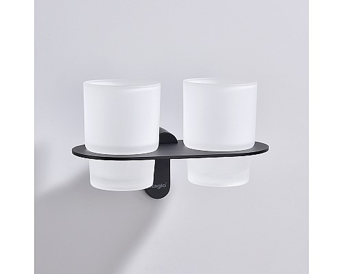 Стакан для зубных щеток Raglo R300.08.06 двойной Черный матовый