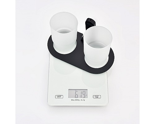 Стакан для зубных щеток Raglo R300.08.06 двойной Черный матовый