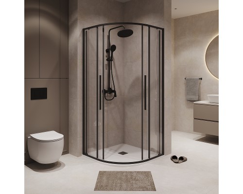 Душевой уголок Niagara Nova 100х100 NG-6827-34BLACK профиль Черный матовый стекло прозрачное