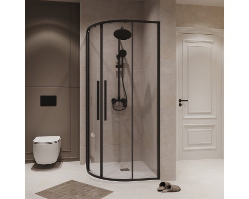 Душевой уголок Niagara Nova 100х100 NG-6827-34BLACK профиль Черный матовый стекло прозрачное