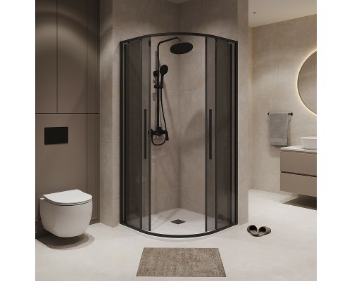 Душевой уголок Niagara Nova 90х90 NG-2826-34BLACK профиль Черный матовый стекло тонированное