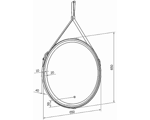 Зеркало Bellezza Жаклин Блэк 65 4616410020017 с подсветкой с сенсорным выключателем