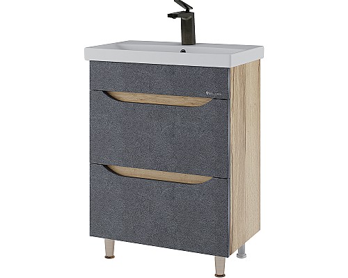Тумба под раковину Bellezza Слим 60 4636509110429 Серый Натуральный дуб