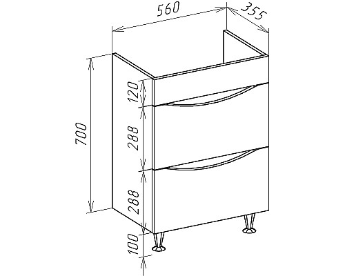 Тумба под раковину Bellezza Слим 60 4636509110429 Серый Натуральный дуб