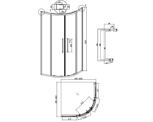 Душевой уголок Grossman Cosmo 100х100 301.K33.02.1010.10.02 профиль Хром стекло шиншилла
