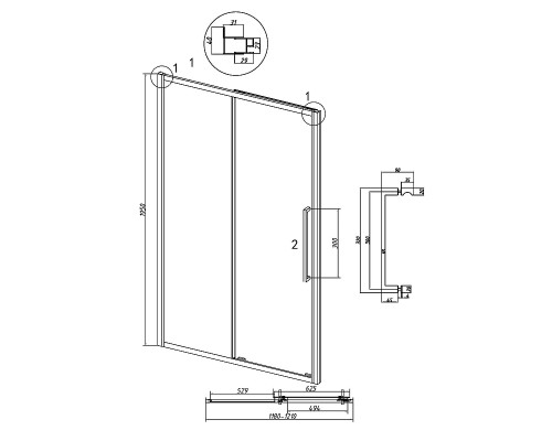 Душевая дверь Grossman Cosmo 120 100.K33.02.120.32.00 профиль Золото сатин стекло прозрачное