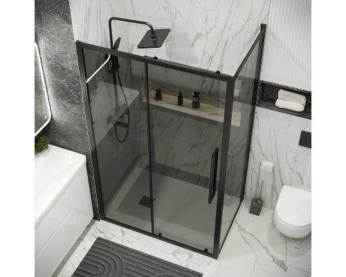 Душевая стенка Grossman Cosmo 80 200.K33.02.80.21.10 профиль Черный матовый стекло тонированное